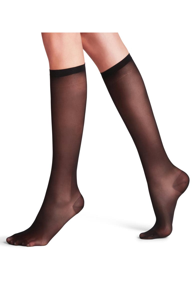 Falke Vitalize 20 Denier Sheer Compression Socks, Main, color, Black