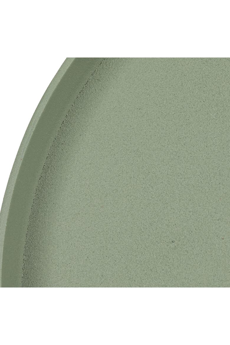 Metal Round Table with Sculptural Silhouette, Alternate, color, Green