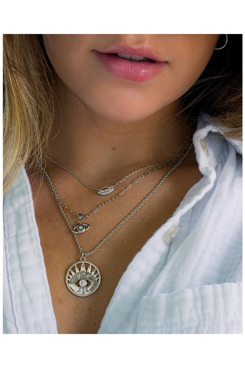 Jamie Marquise Cubic Zirconia Pendant Necklace, Alternate, color, SILVER