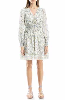 MAX STUDIO V-Neck Long Sleeve Minidress