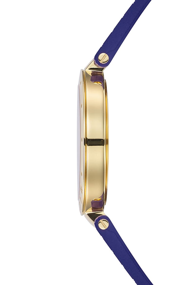 Bijou Rubber Strap Watch, 33mm, Alternate, color, YELLOW GOLD