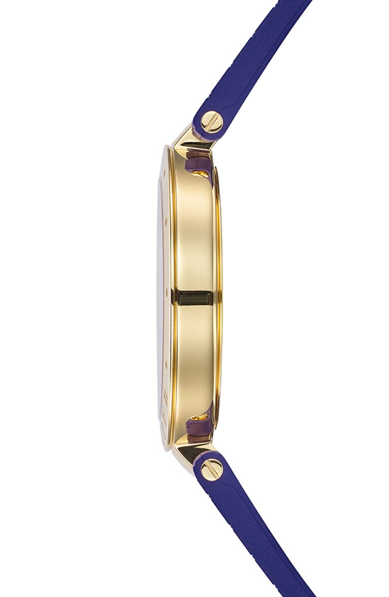 Balmain Bijou Rubber Strap Watch, 33mm, Alternate, color, Yellow Gold