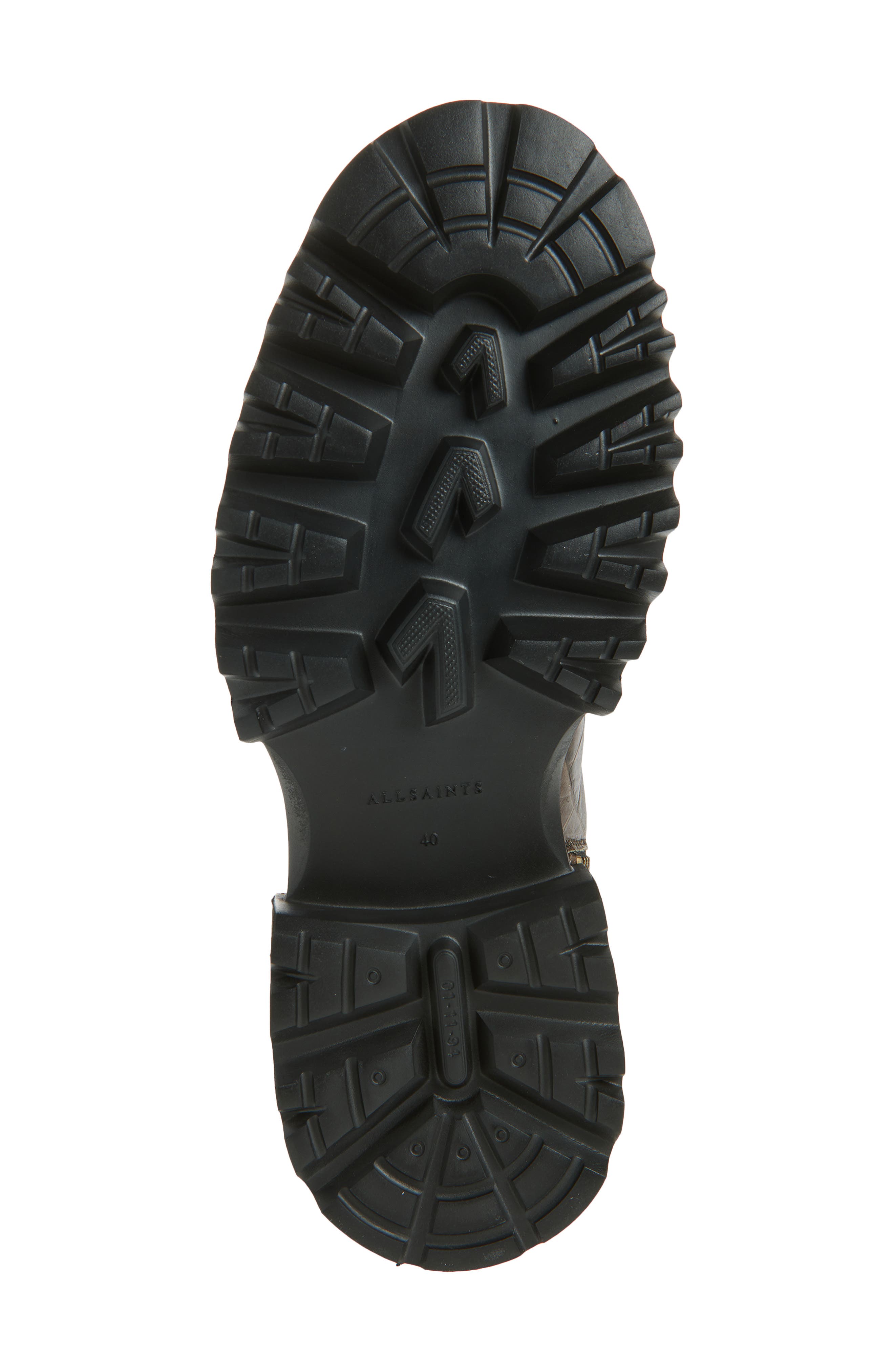 AllSaints Maren Croc Embossed Combat Boot, Alternate, color, Khaki