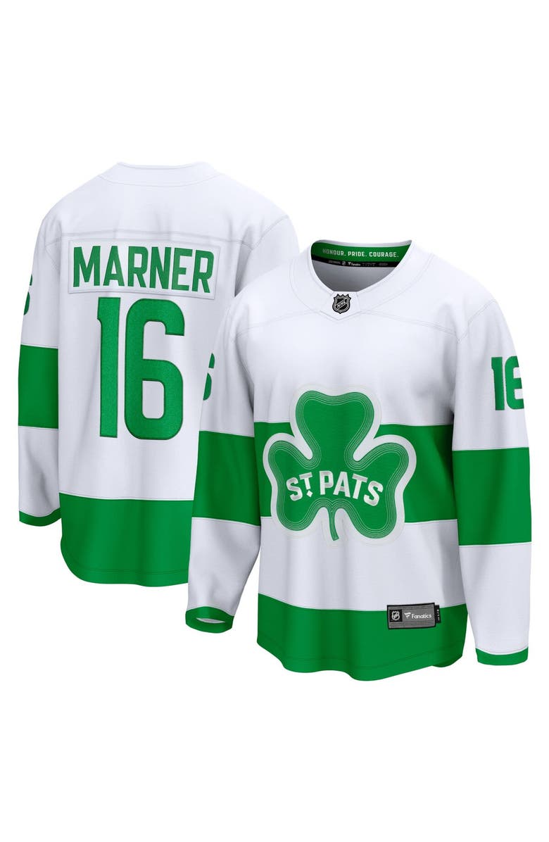 FANATICS Men's Fanatics Branded Mitch Marner White Toronto Maple Leafs St. Patricks Alternate Premier Breakaway Player Jersey, Main, color, 