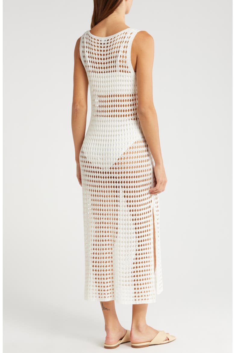 Open Stitch Cover-Up Dress, Alternate, color, WHITE