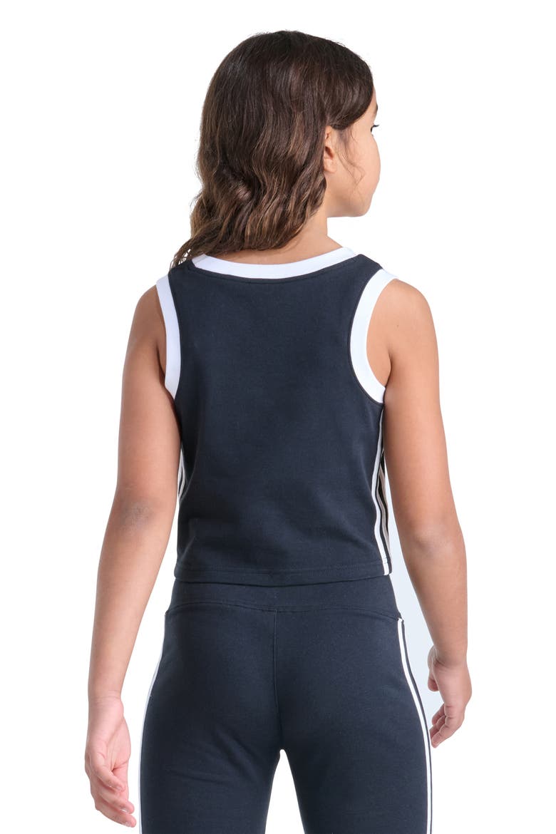 Kids' 3-Stripes Stretch Cotton Tank, Alternate, color, BLACK