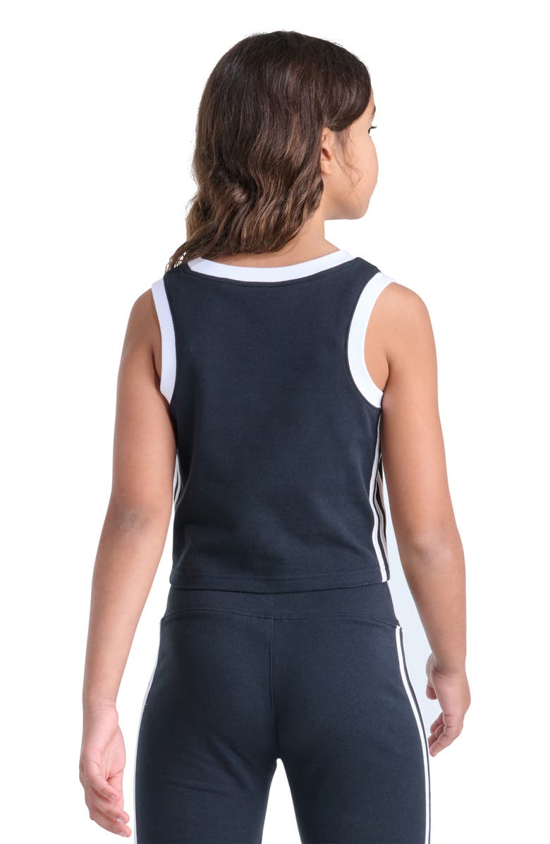 adidas Kids' 3-Stripes Stretch Cotton Tank, Alternate, color, Black