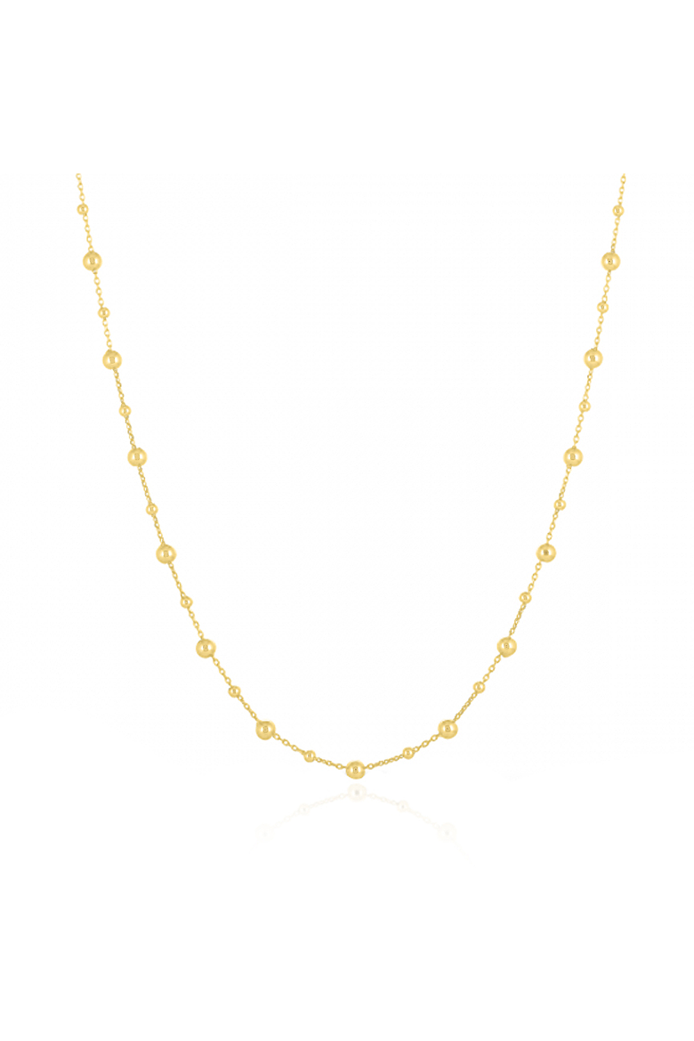 Gold Bead Station Chain Necklace, Main, color, Yellow Gold