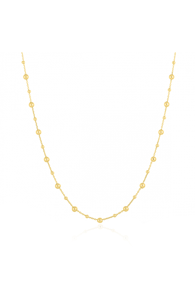 The Lovery Fine Jewelry Gold Bead Station Chain Necklace, Main, color, Yellow Gold