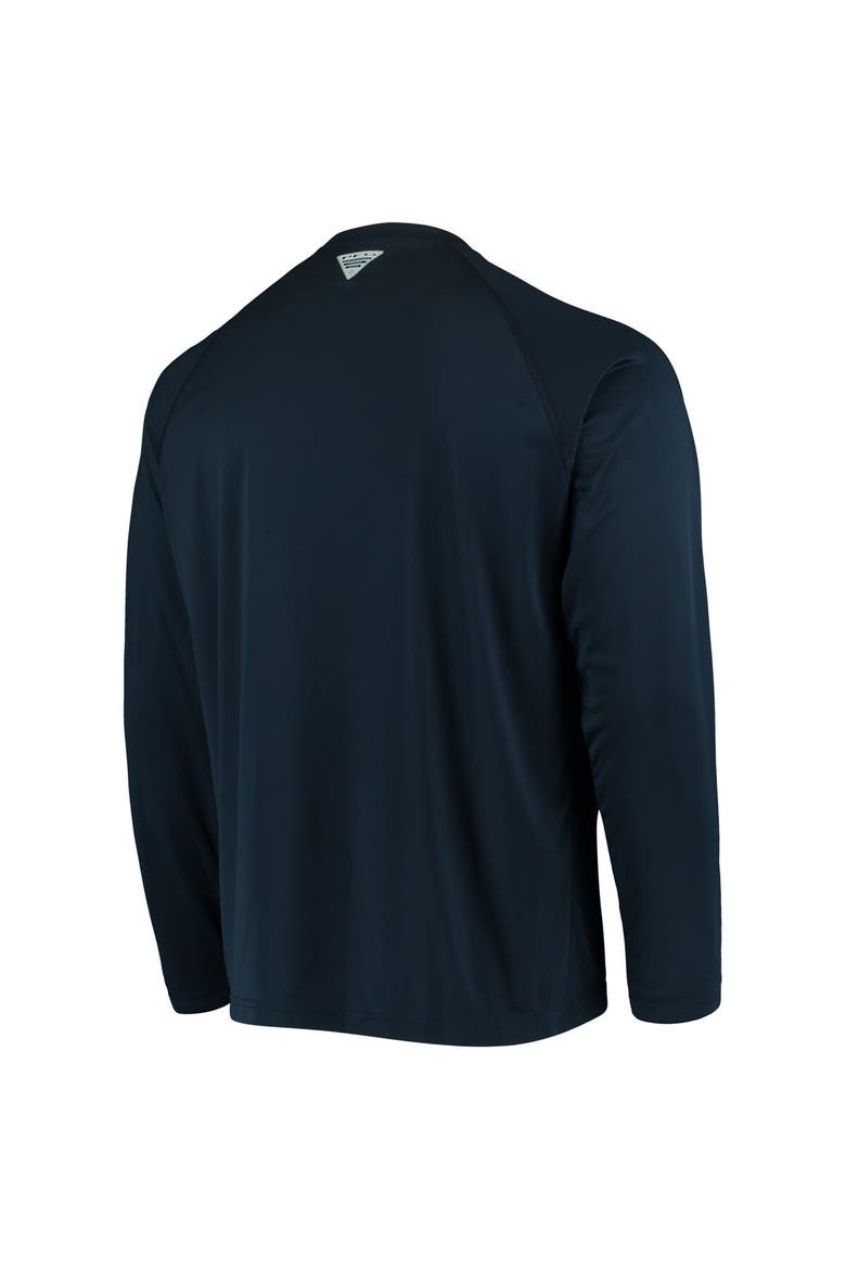 Men's Columbia Navy Michigan Wolverines Terminal Tackle Omni-Shade Raglan Long Sleeve T-Shirt, Alternate, color, Navy