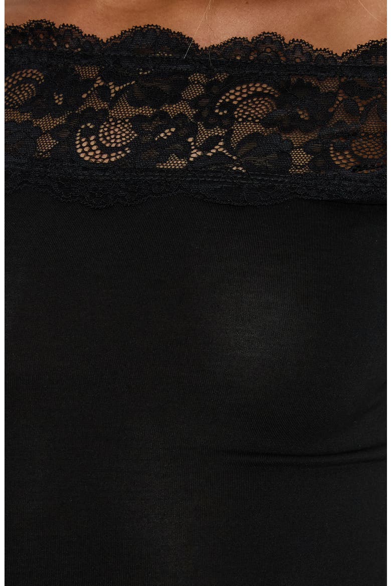 Breiann Lace Off Shoulder T-Shirt, Alternate, color, BLACK