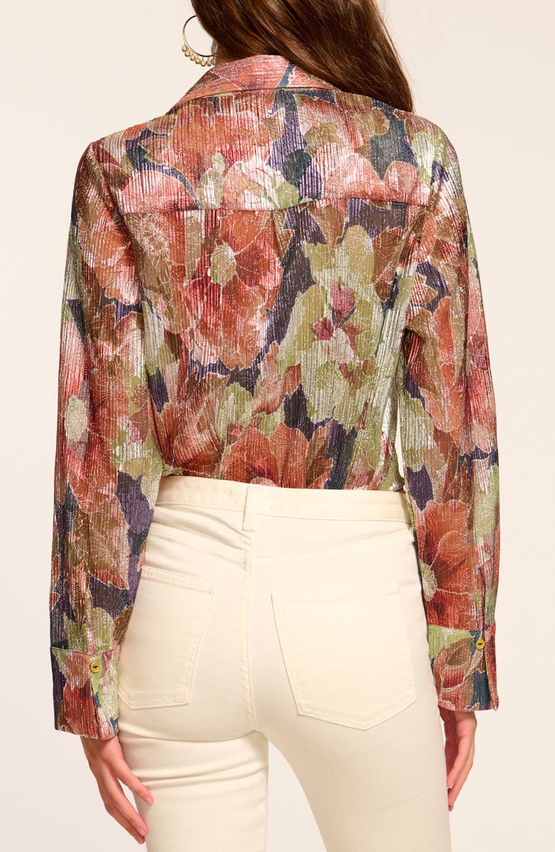 Ramy Brook Nicole Metallic Floral Button-Up Shirt, Alternate, color, 