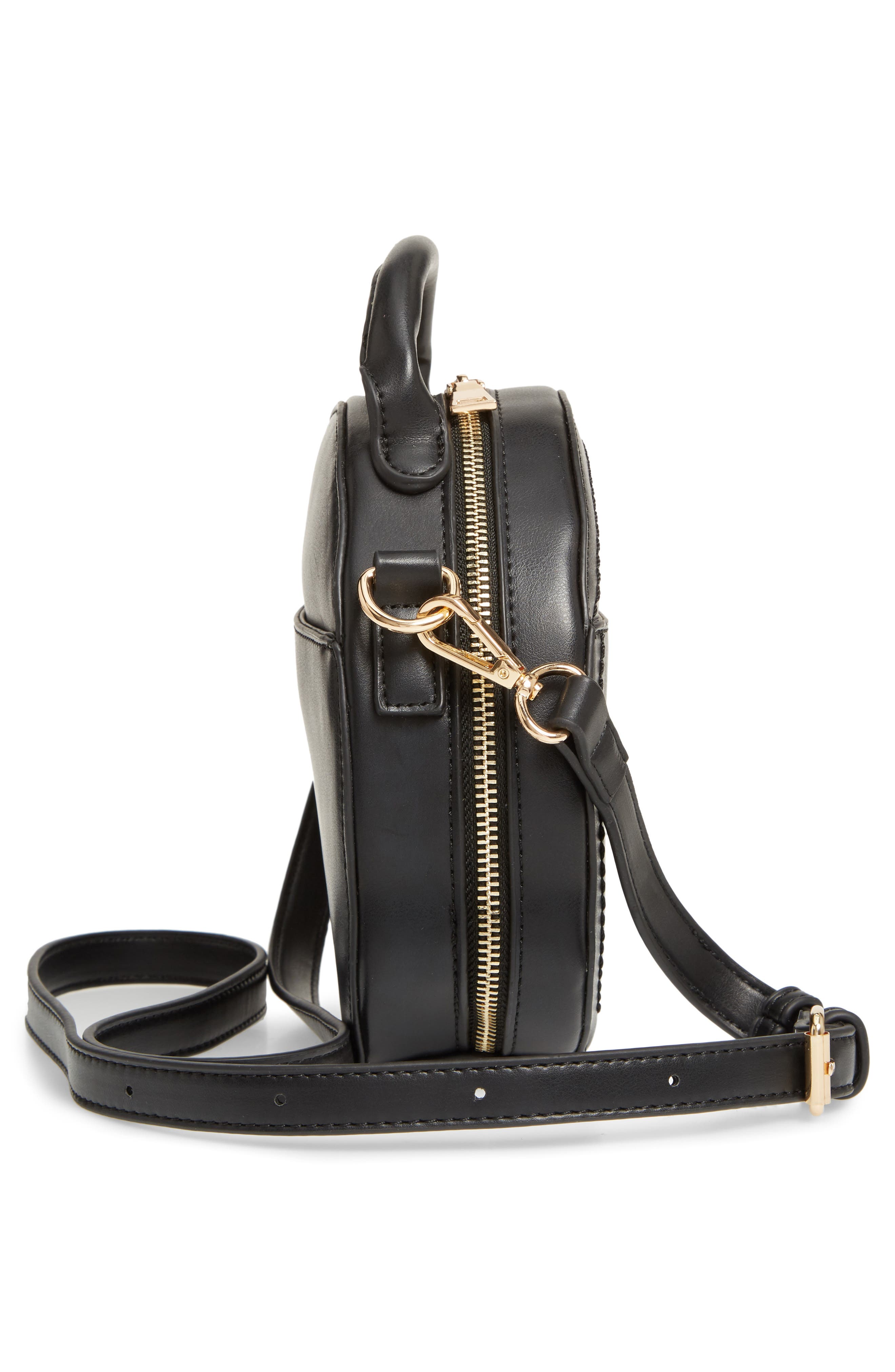 Sole Society Glyso Round Faux Leather Crossbody Bag, Alternate, color, 