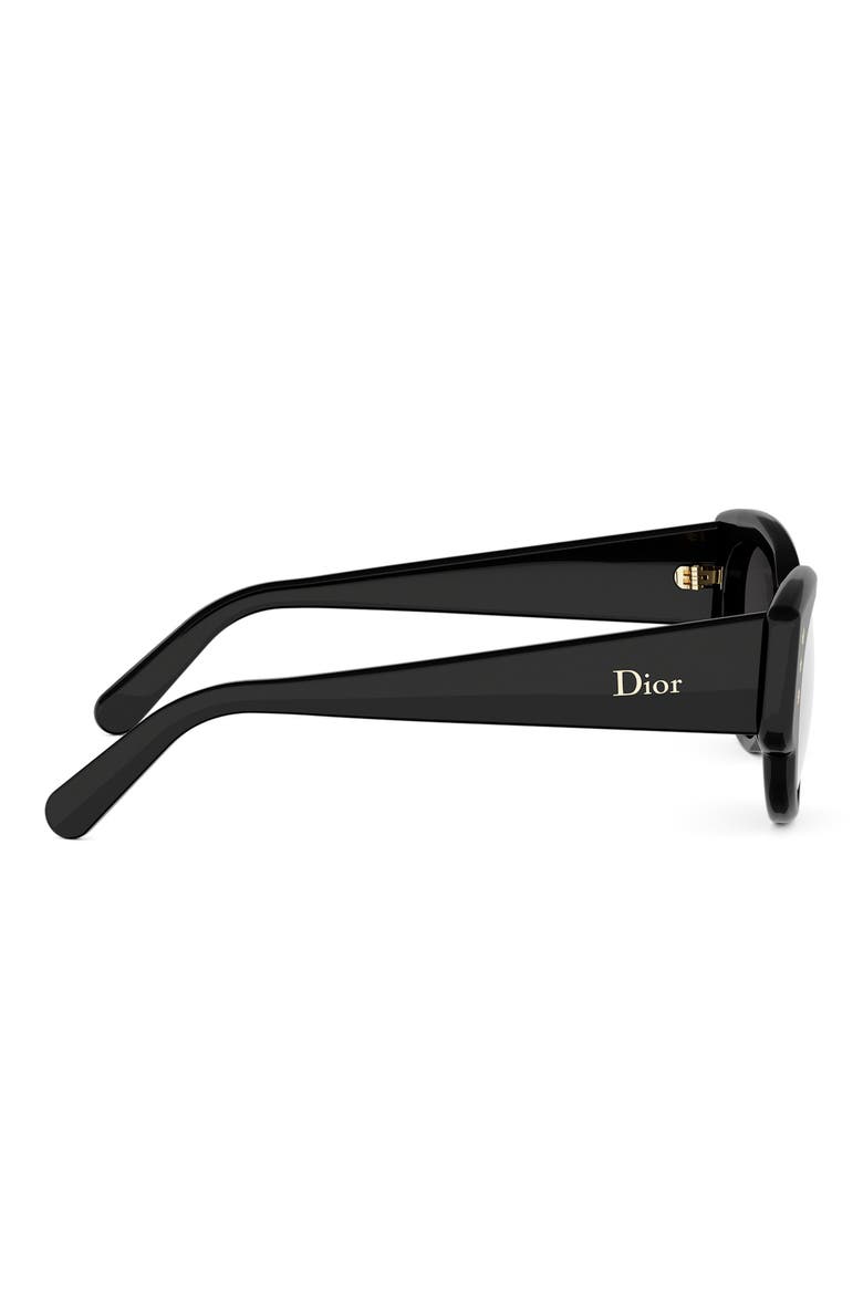 'DiorLuckyCharms B1I 53mm Butterfly Sunglasses, Alternate, color, SHINY BLACK / SMOKE