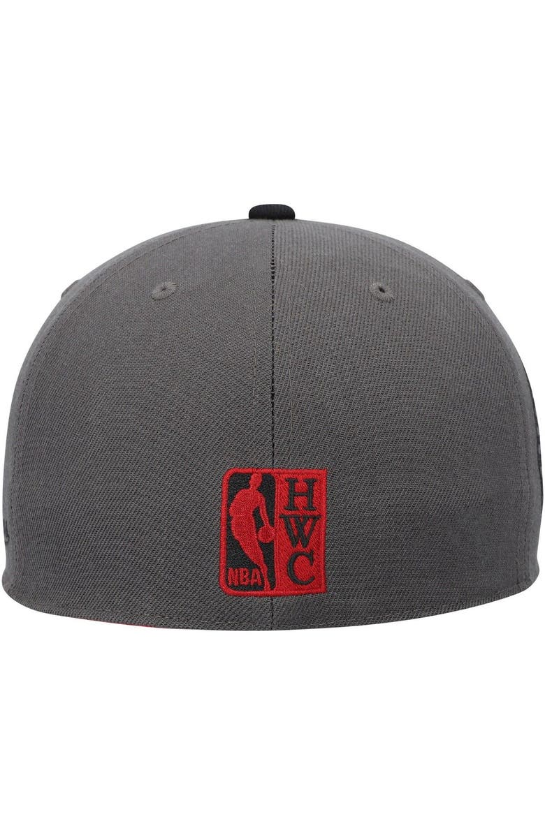 Mitchell & Ness Men's Mitchell & Ness Gray/Black Miami Heat Hardwood Classics 20th Anniversary Born & Bred Fitted Hat, Alternate, color, 