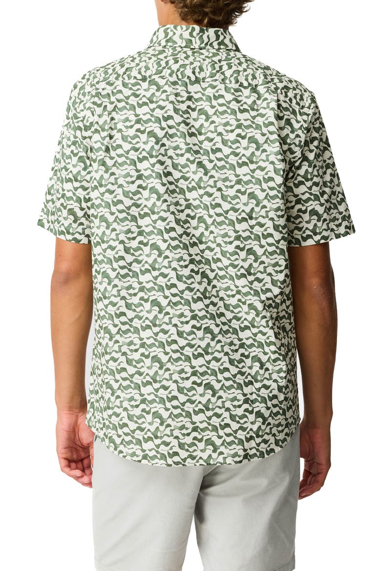 Bendigo Abstract Print Button-Up Shirt, Alternate, color, KELP