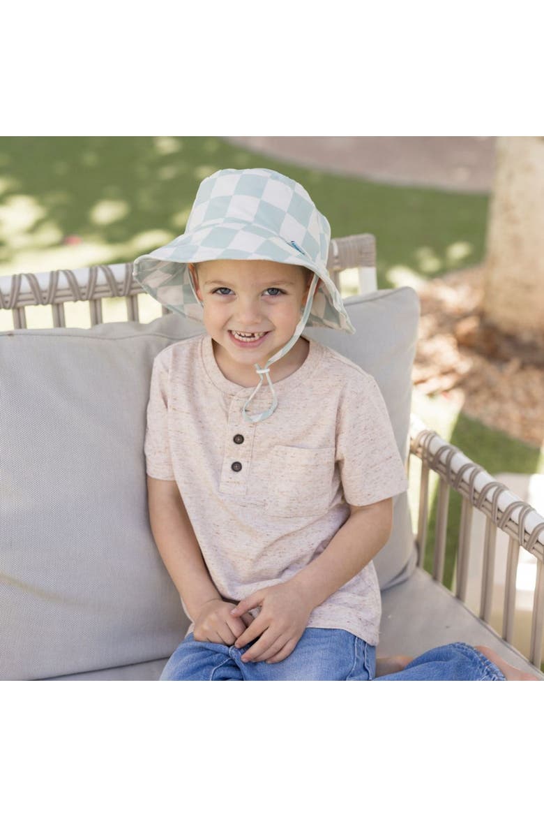 Sun Hat with UPF 50+ UV Protection and Adjustable Brim - Toddler, Alternate, color, Sage Checkers