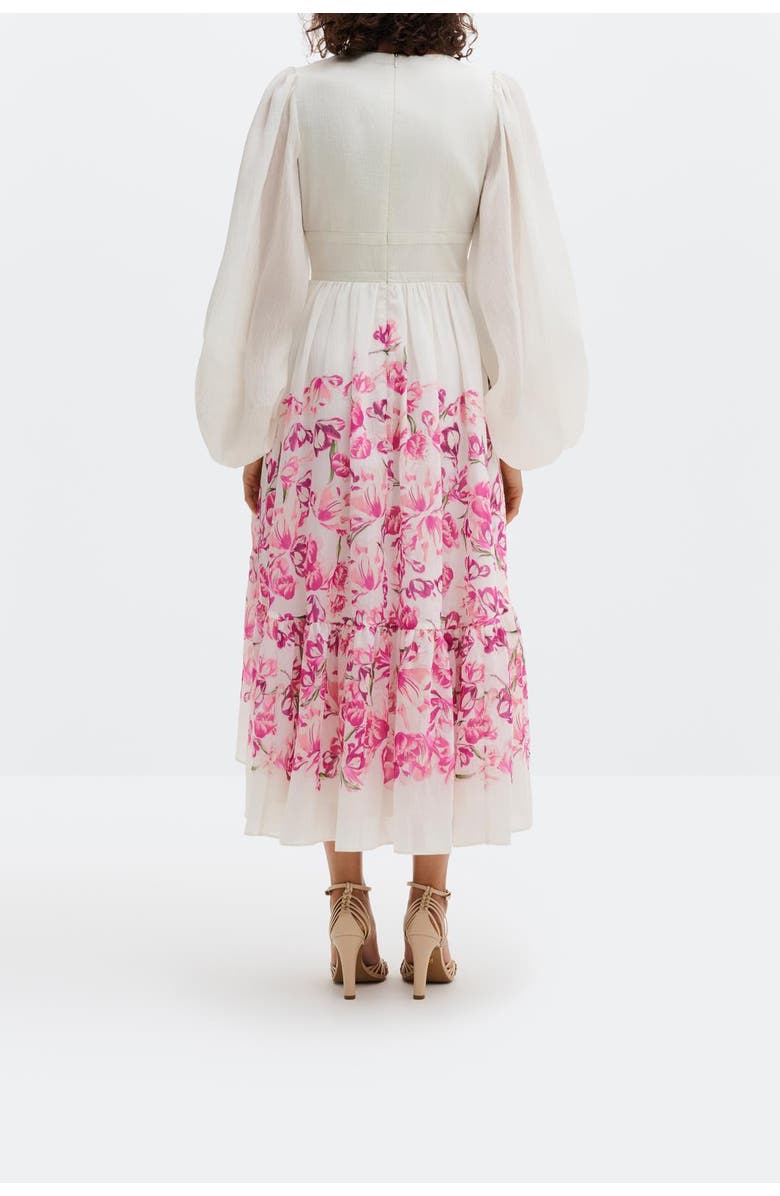 Malina Sasia Deep V-Neck Midi Dress, Alternate, color, Tulip Pink