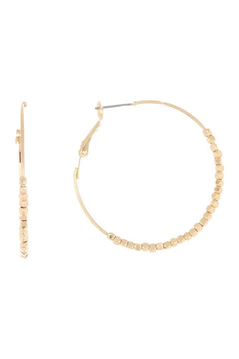 Beaded 39mm Hoop Earrings