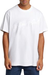 G-STAR Flocked G-Script Loose Fit Organic Cotton T-Shirt