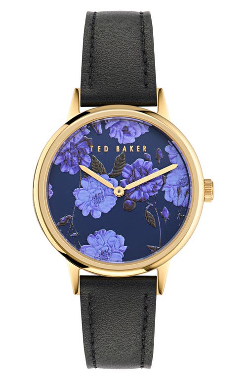Ted Baker Phylipa Recycled Stainless Steel Leather Strap Watch, 36mm In Black