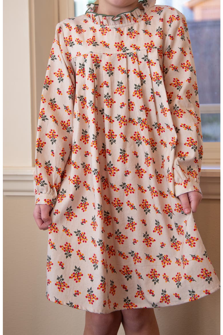 Little Kid  Myrtle Pleated Dress, Alternate, color, Autumn Floral