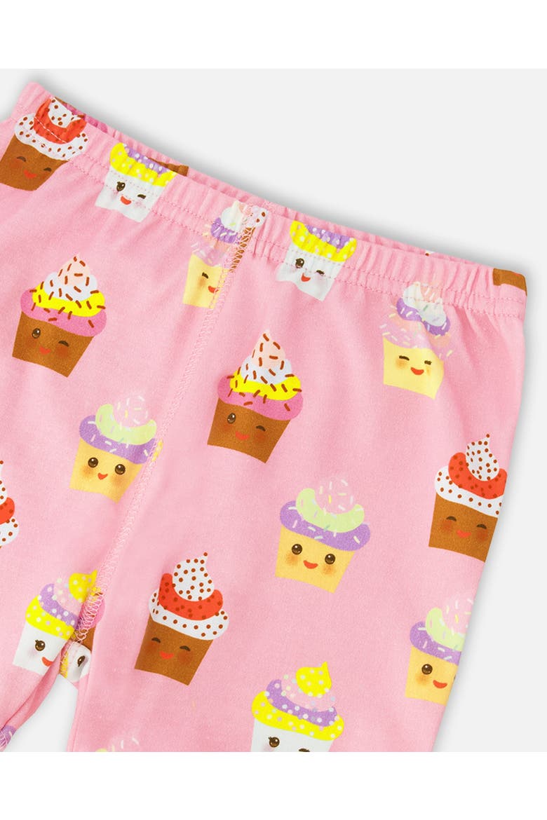 Organic Cotton Cupcake Two-Piece Pyjama Set, Alternate, color, Pink Printed Cupcake