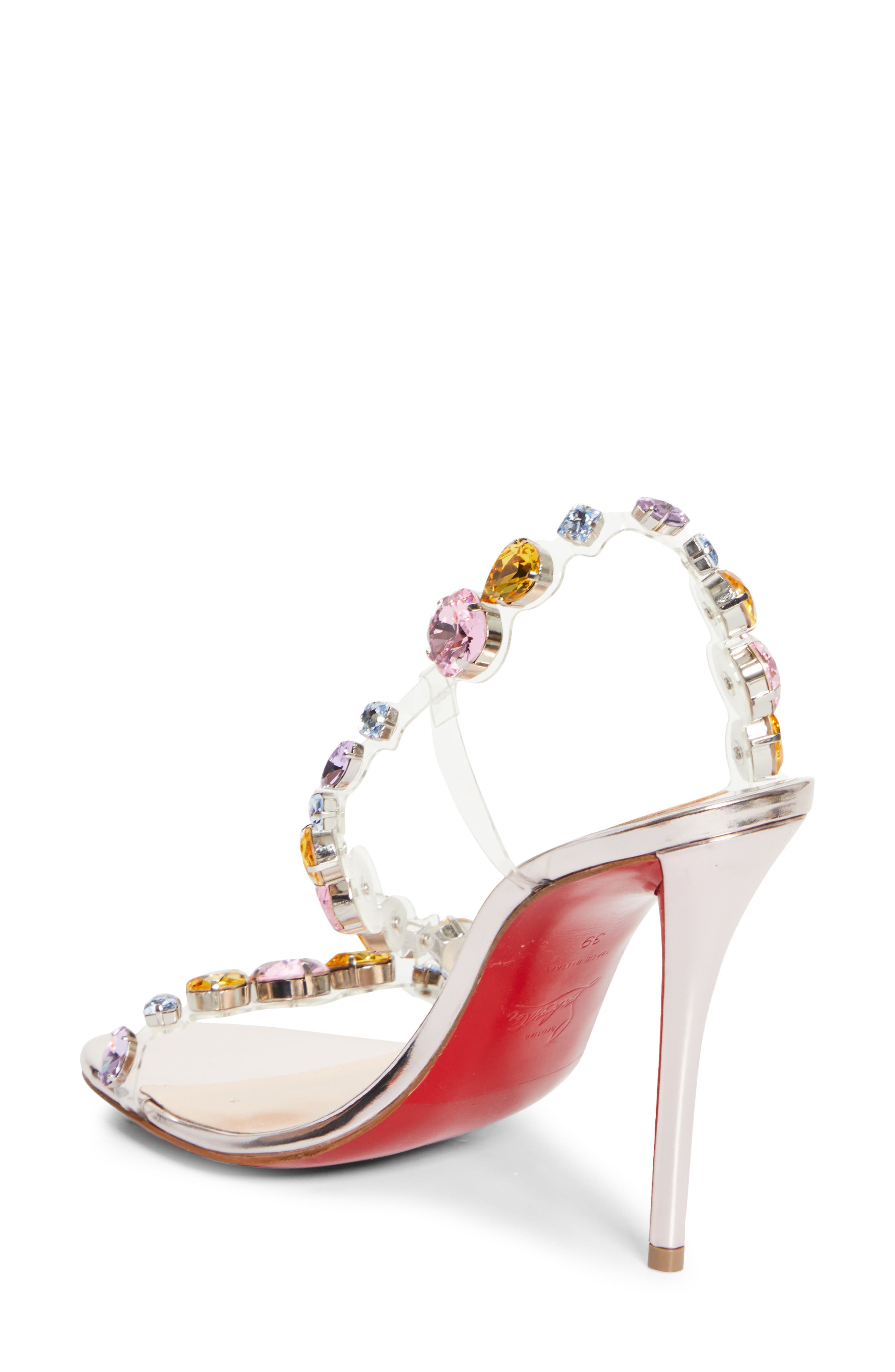 Christian Louboutin Rosa Z Crystal Embellished Transparent Slingback Sandal, Alternate, color, Leche/ Leche