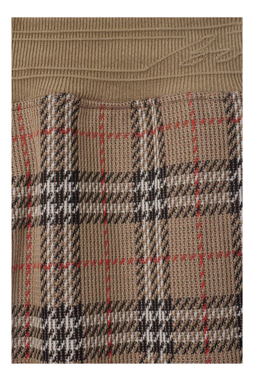 Burberry Check Cotton Blend Track Pants In Nut