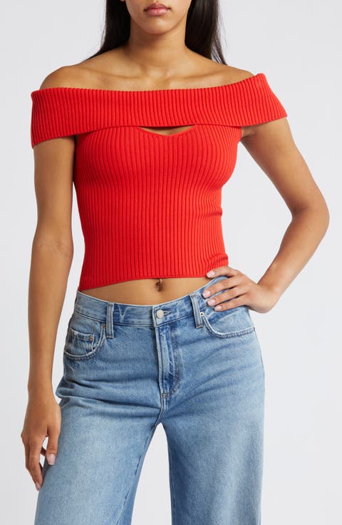 Ainsley Cutout Off the Shoulder Sweater