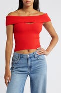 ASTR the Label Ainsley Cutout Off the Shoulder Sweater