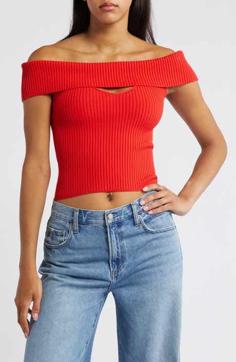 ASTR the Label Ainsley Cutout Off the Shoulder Sweater