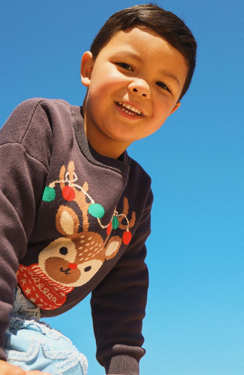 Rock Your Kid Kids
 Oh Deer Cotton Crewneck Sweater, Alternate, color, Oh Deer