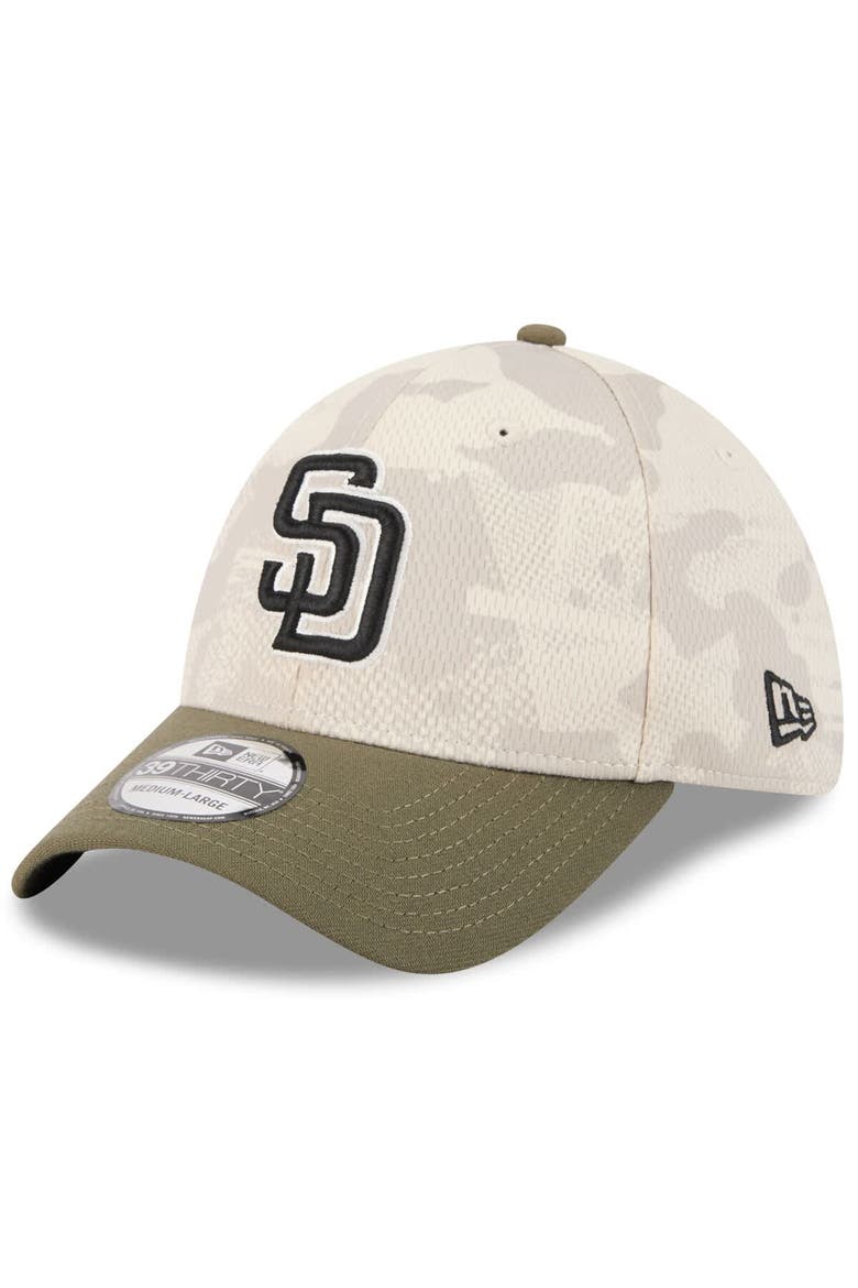 Men's New Era Light Beige/Olive San Diego Padres 2025 Armed Forces Day 39THIRTY Flex Hat, Alternate, color, Light Beige
