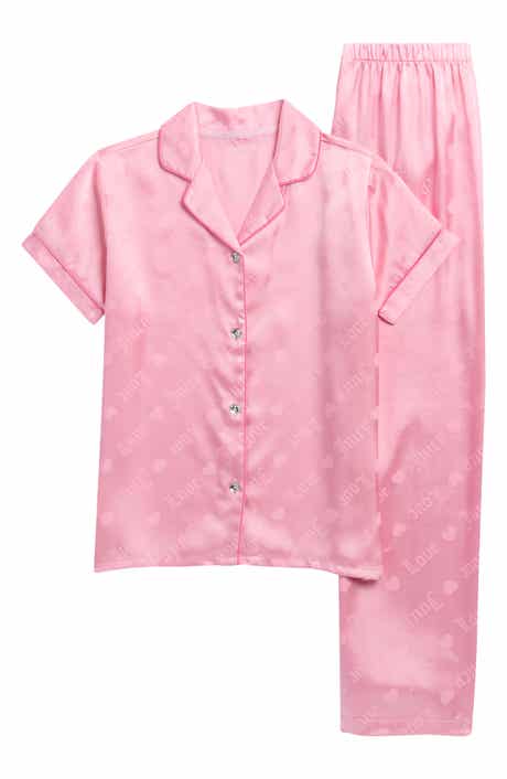Juicy Couture Kids' Logo Print Two-Piece Satin Pajamas