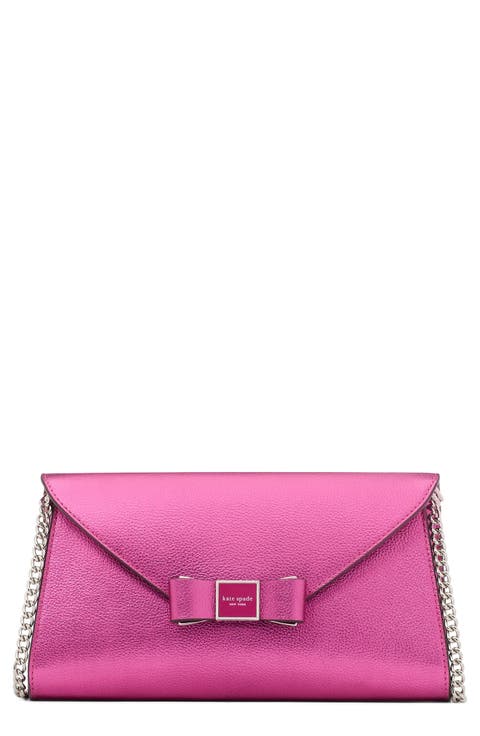 morgan bow metallic pebble leather crossbody bag