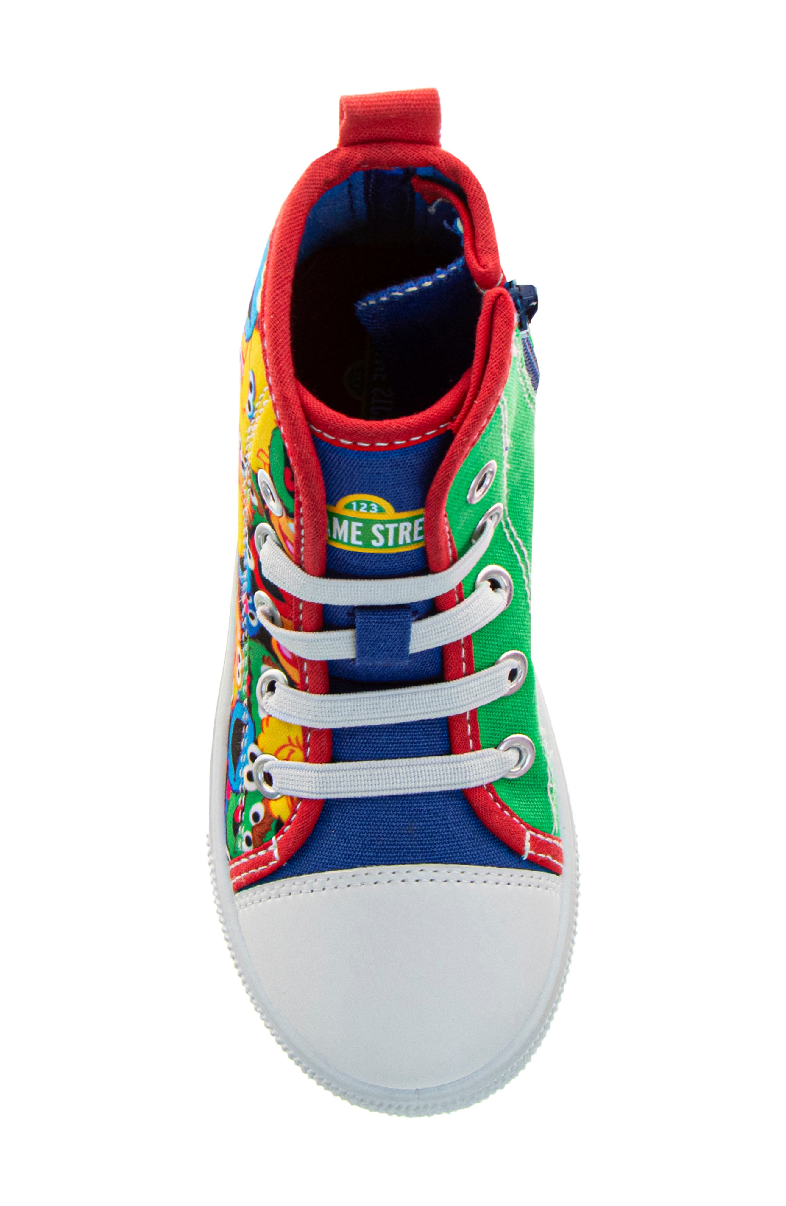 x Sesame Street® Kids' All Your Friends High Top Sneaker, Alternate, color, RED MULTI