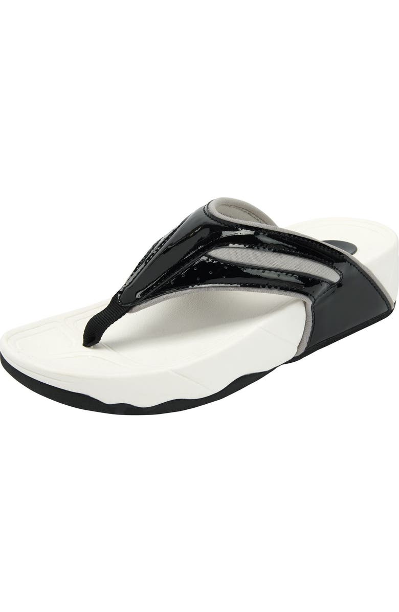 Comfortview The Sporty Slip On Thong Sandal, Main, color, Black