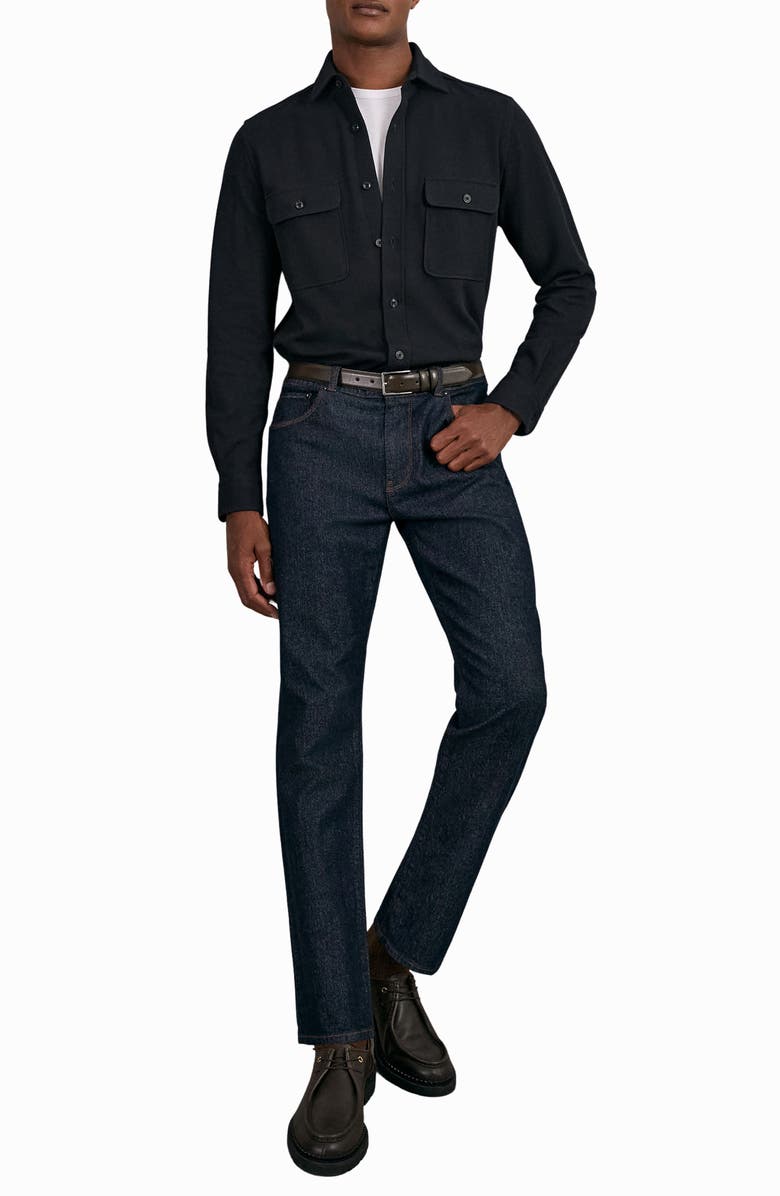 Reiss Forsithe Texture Overshirt, Alternate, color, Navy