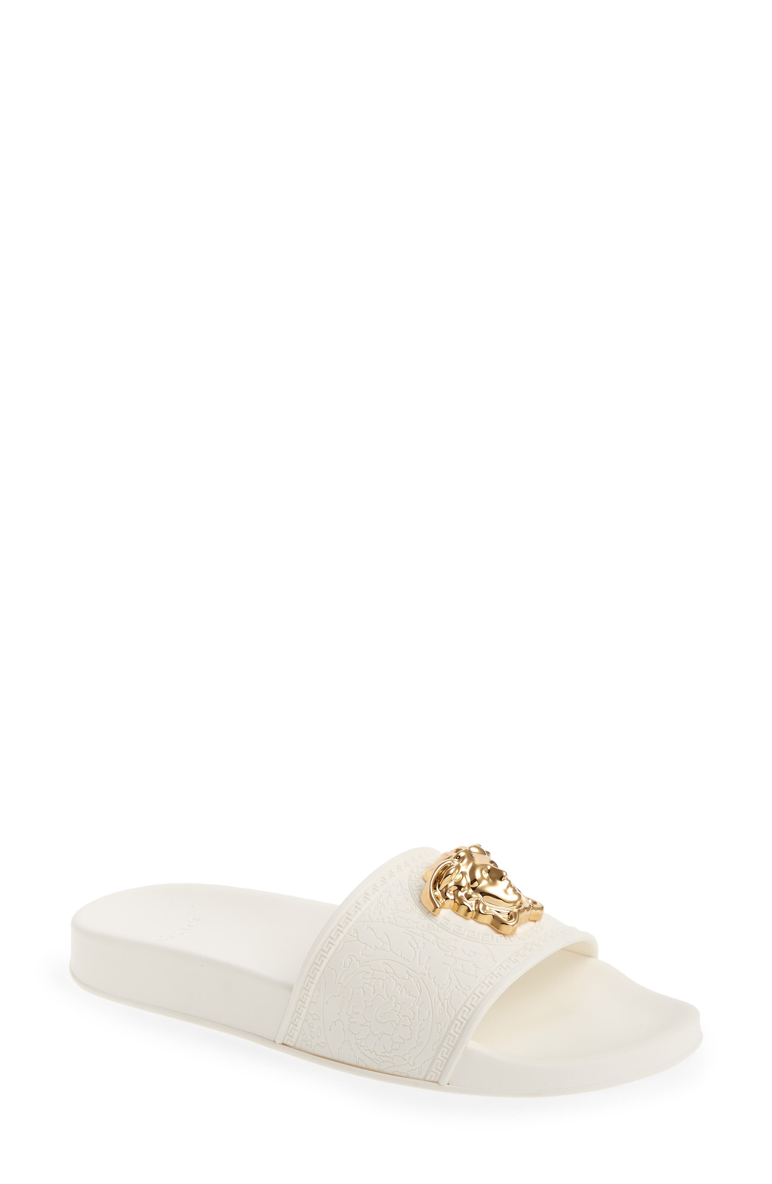 Palazzo Medusa Slide Sandal, Main, color, BIANCO
