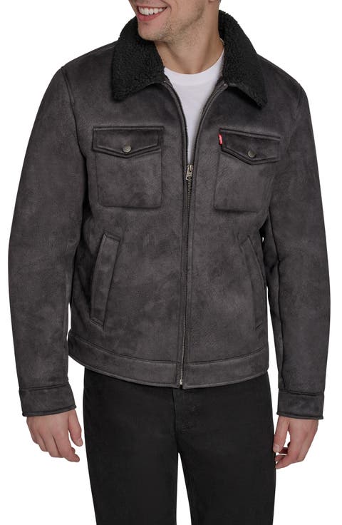 Faux Shearling Lined Trucker Jacket
