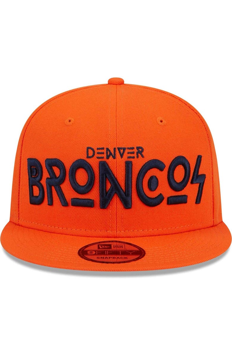 New Era Men's New Era Orange Denver Broncos Word 9FIFTY Snapback Hat, Alternate, color,