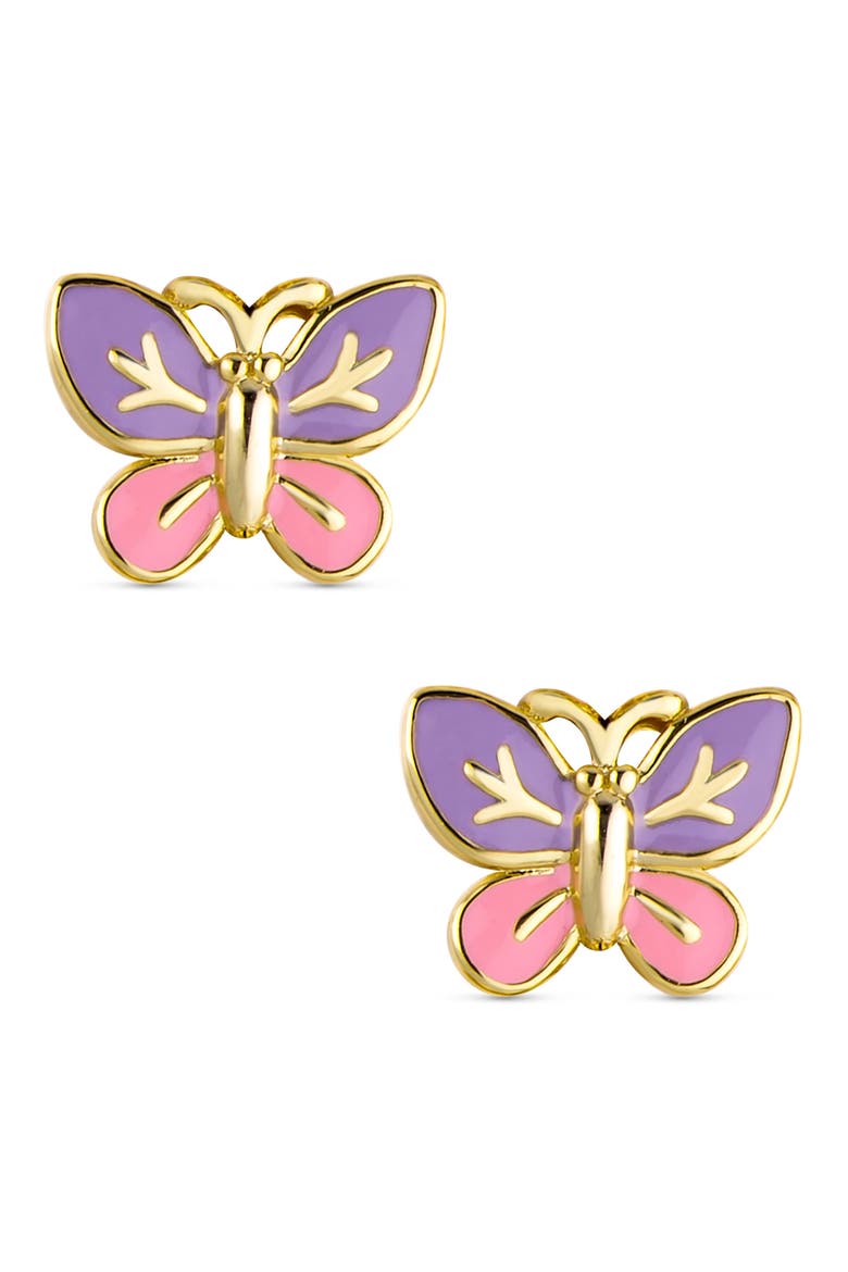 Butterfly Stud Earrings, Main, color, PINK