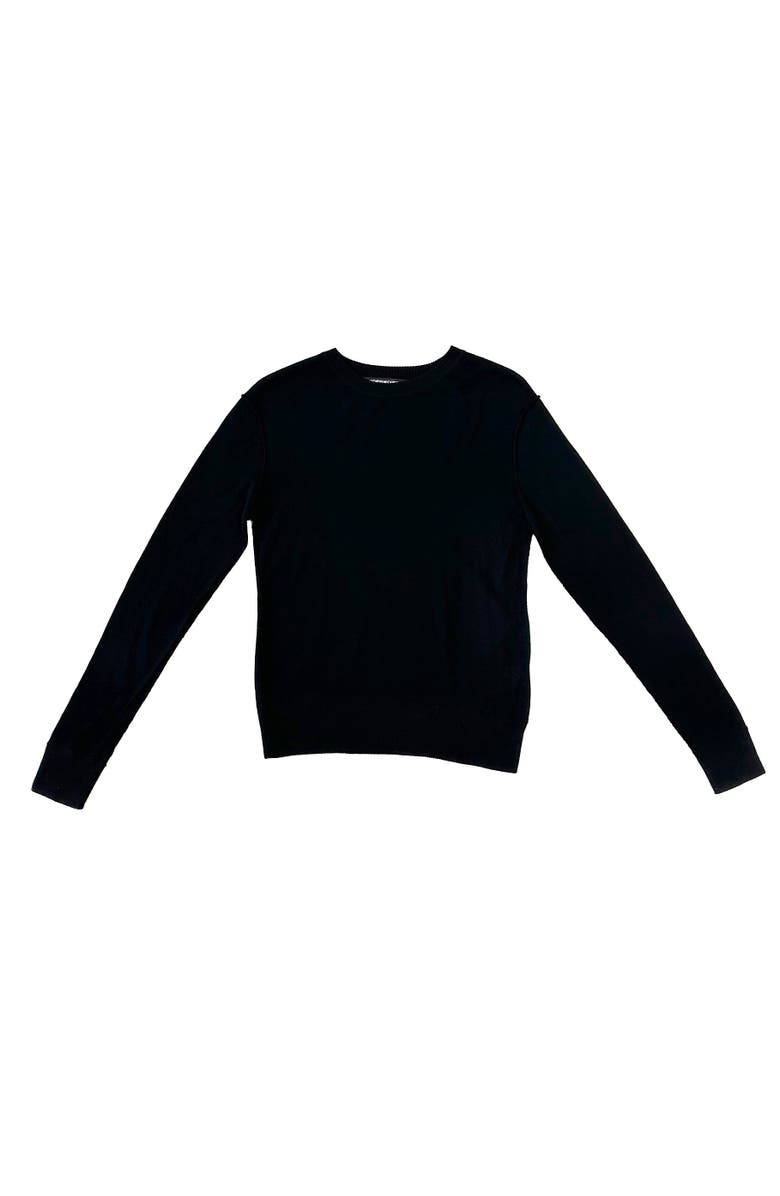 Kathryn McCarron Marguerite Paper Thin Cashmere Sweater, Alternate, color, Black