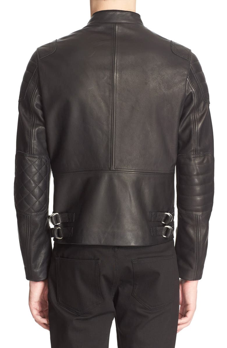Acne Studios Oliver Leather Moto Jacket, Alternate, color, 
