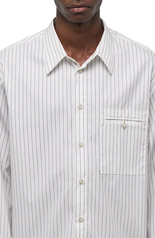 Helmut Lang Relaxed Fit Stripe Button-up Shirt In White