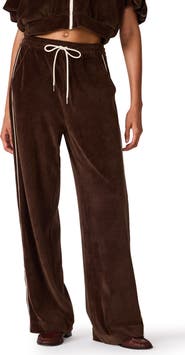Steve Madden Velour Wide Leg Track Pants