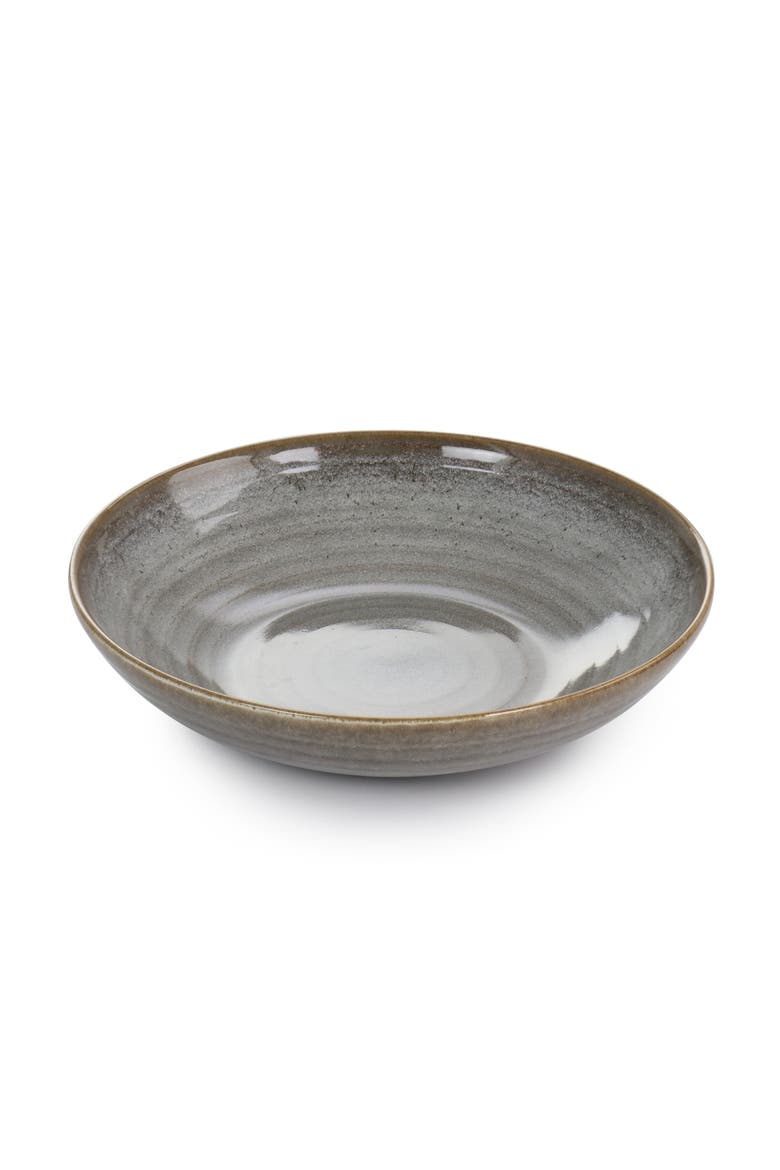 12 Piece Dreamweaver Round Earthenware Dinnerware Set, Alternate, color, Grey