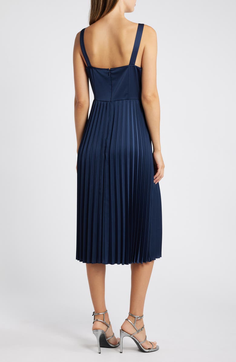 Sam Edelman Sweater & Plissé Skirt Set, Alternate, color, Navy