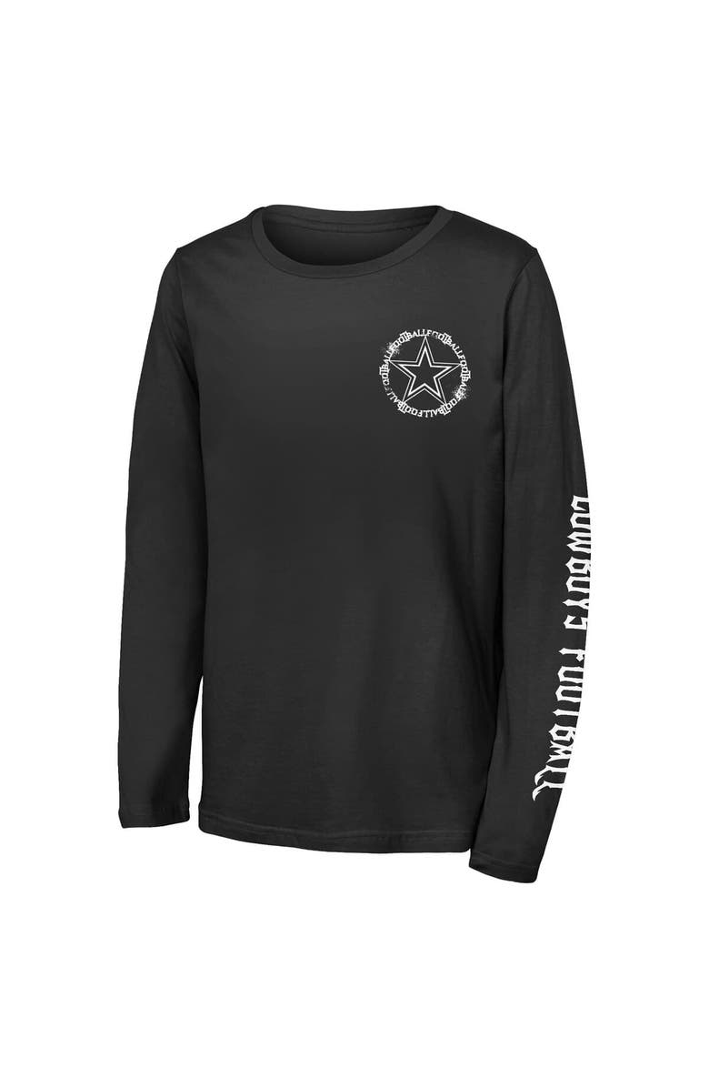 Outerstuff Youth Outerstuff Black Dallas Cowboys Rumble Long Sleeve T-Shirt, Alternate, color, Black